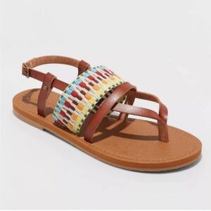Universal thread senora ankle strap Colorful boho Sandals size 8